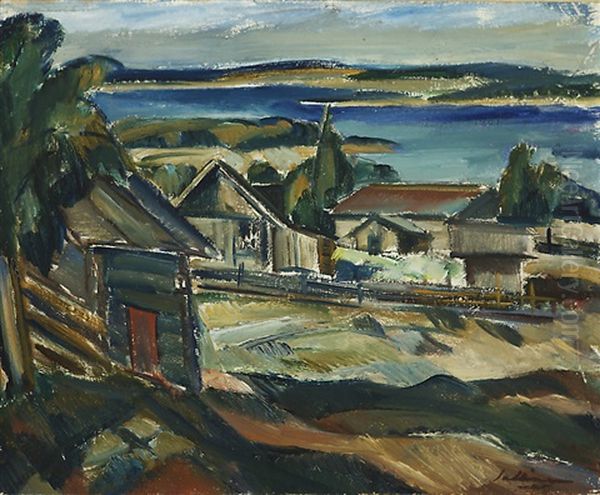 Landscape (+ Landscape From Karelia, Verso) Oil Painting by Tyko Sallinen