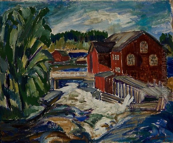 Ironworks Oil Painting by Tyko Sallinen