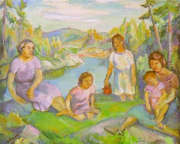 Nakoalapaikalla Oil Painting by Tyko Sallinen