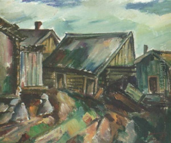 Maalaiskyla Oil Painting by Tyko Sallinen