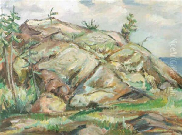 Rantakallioita Oil Painting by Tyko Sallinen