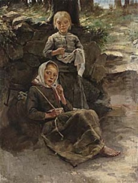 Korsbaren Oil Painting by Hugo Salmson