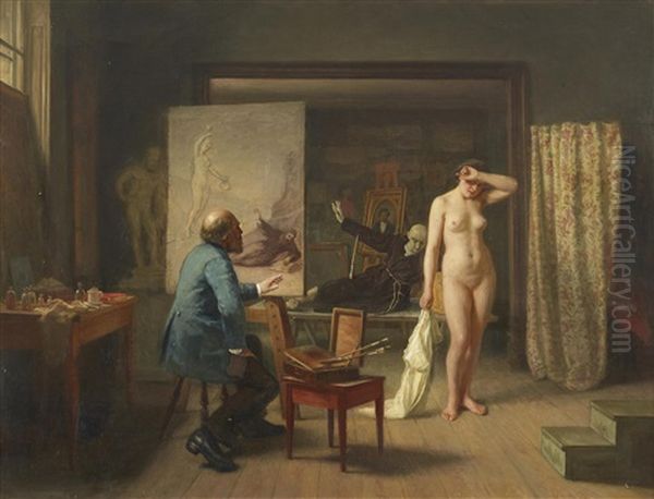 I Ateljen Oil Painting by Geskel Saloman