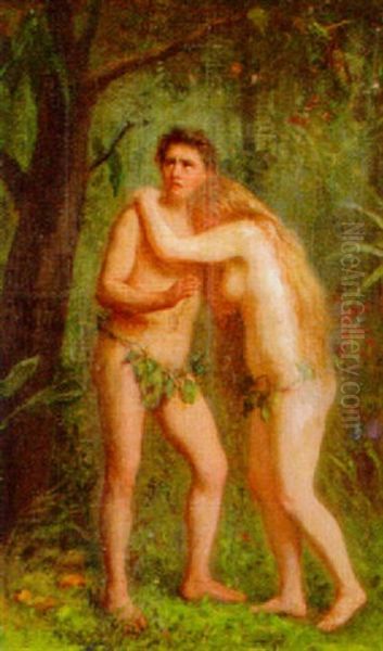 Adam Och Eva Oil Painting by Geskel Saloman
