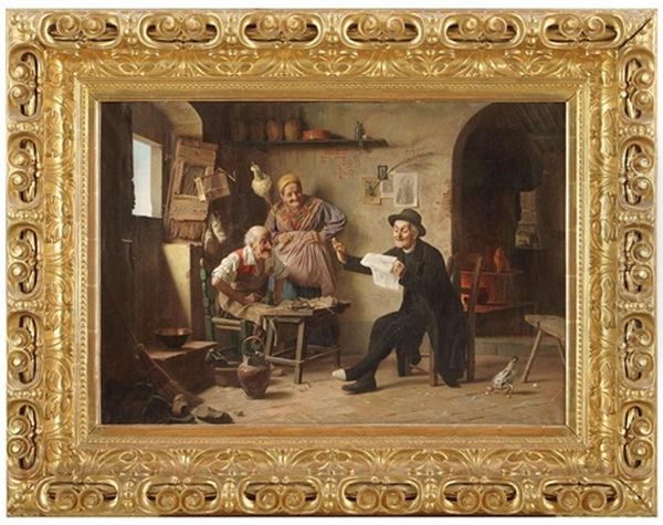 Il Giornale Oil Painting by Pietro Saltini