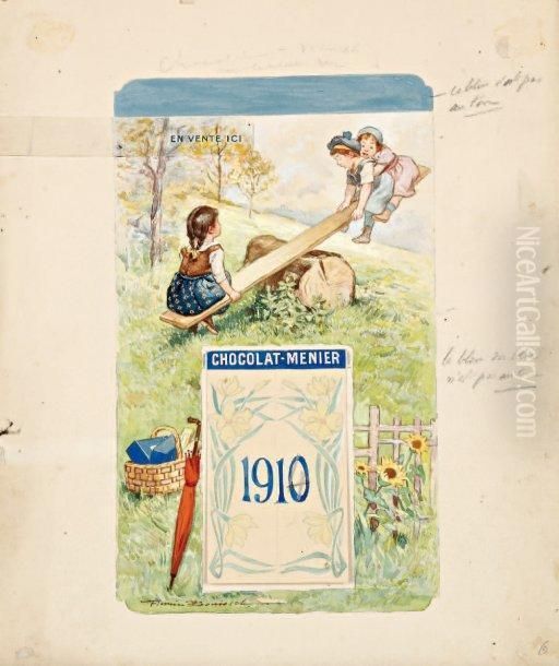 La Balancoire Oil Painting by Firmin Bouisset