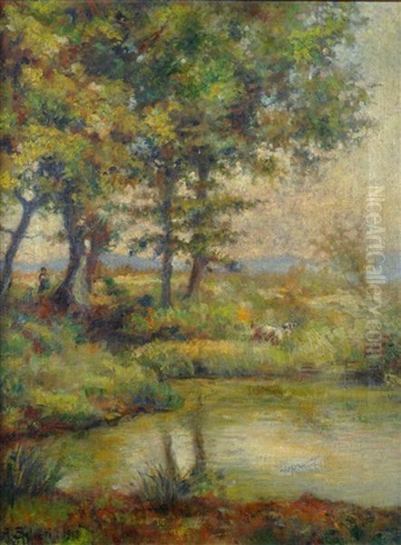 Paesaggio Lacustre Oil Painting by Antonio Salvetti