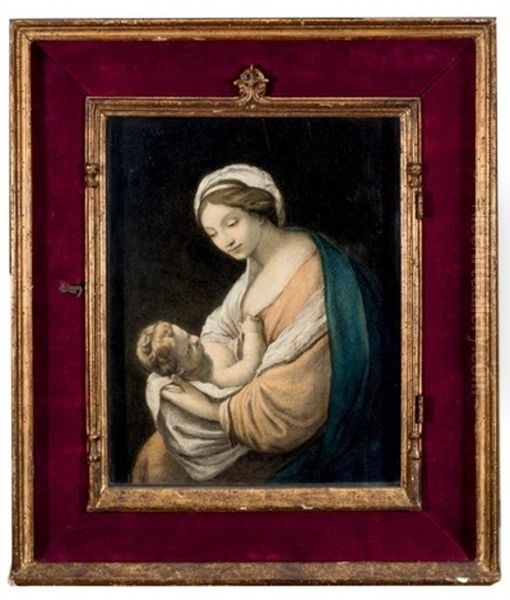 Virgen Con Nino Oil Painting by Giovanni Battiata Salvi, Il Sassoferrato