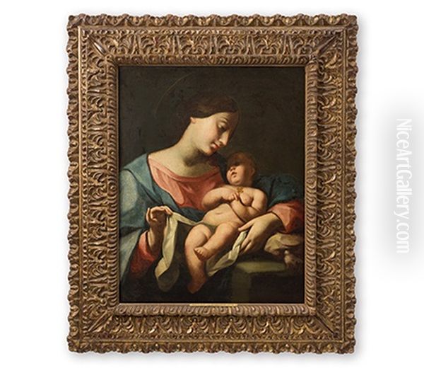 Madonna Mit Kind Oil Painting by Giovanni Battiata Salvi, Il Sassoferrato