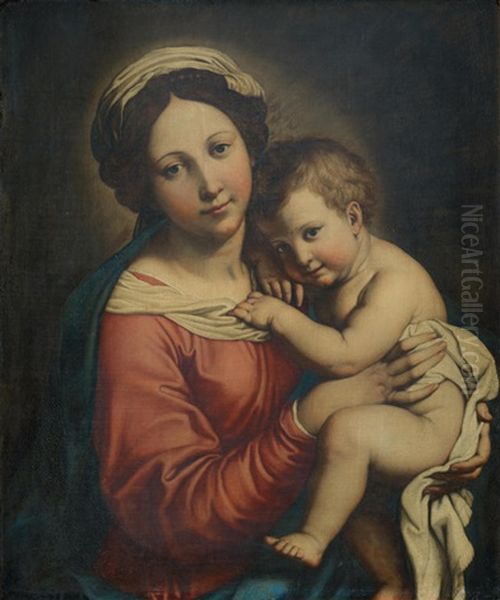 The Madonna And Child Oil Painting by Giovanni Battiata Salvi, Il Sassoferrato