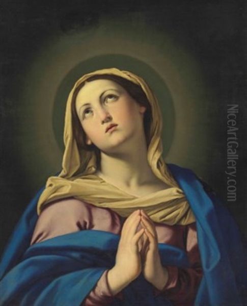 The Madonna In Prayer Oil Painting by Giovanni Battiata Salvi, Il Sassoferrato