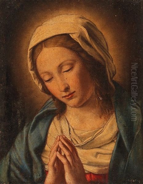 Madonna In Prayer Oil Painting by Giovanni Battiata Salvi, Il Sassoferrato