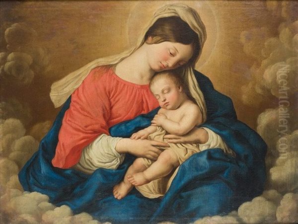 Virgen Con Nino Oil Painting by Giovanni Battiata Salvi, Il Sassoferrato