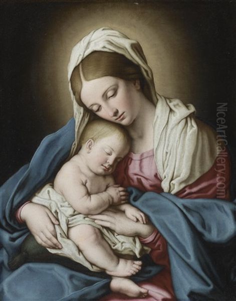 The Madonna And Child Oil Painting by Giovanni Battiata Salvi, Il Sassoferrato