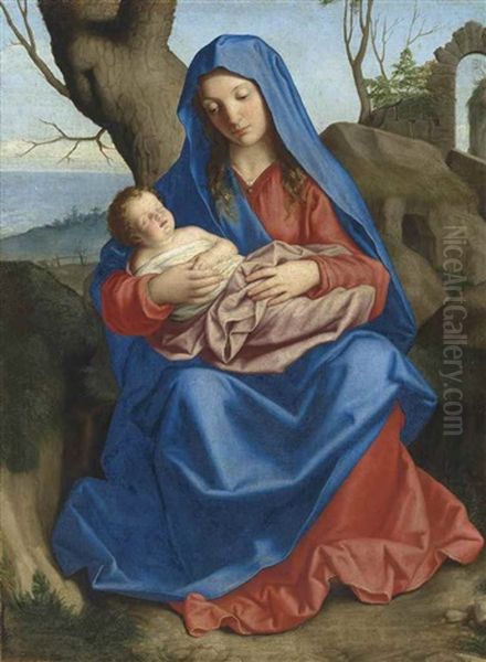The Madonna And Child Oil Painting by Giovanni Battiata Salvi, Il Sassoferrato