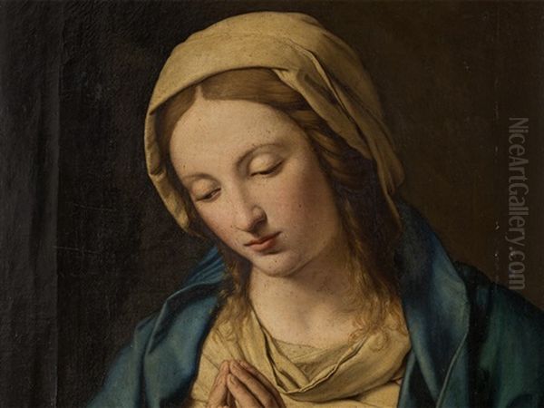 Virgin In Prayer Oil Painting by Giovanni Battiata Salvi, Il Sassoferrato