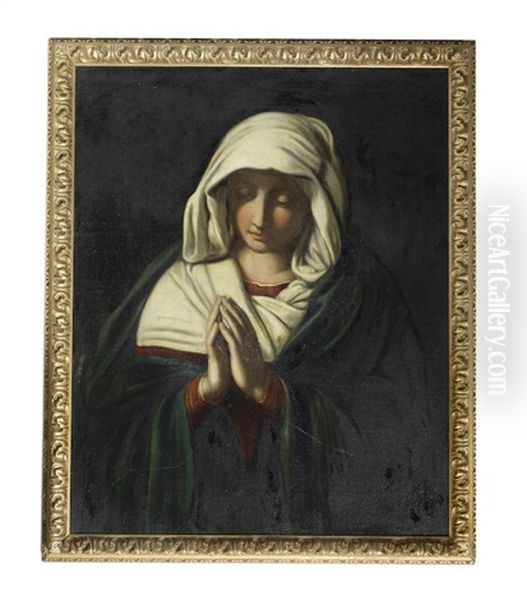 The Virgin In Prayer Oil Painting by Giovanni Battiata Salvi, Il Sassoferrato