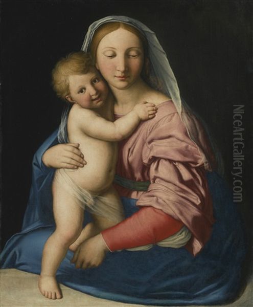 Madonna And Child Oil Painting by Giovanni Battiata Salvi, Il Sassoferrato