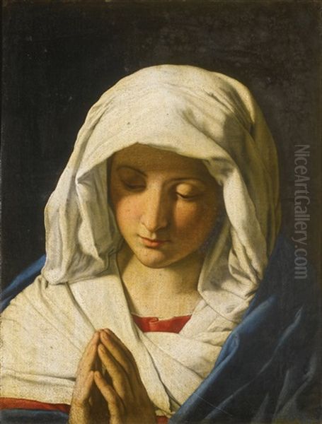 Madonna At Prayer Oil Painting by Giovanni Battiata Salvi, Il Sassoferrato