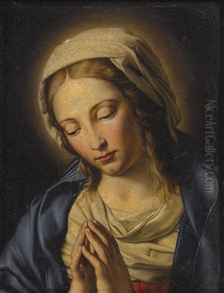 Madonna In Prayer Oil Painting by Giovanni Battiata Salvi, Il Sassoferrato