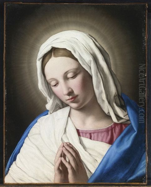 The Madonna In Prayer Oil Painting by Giovanni Battiata Salvi, Il Sassoferrato