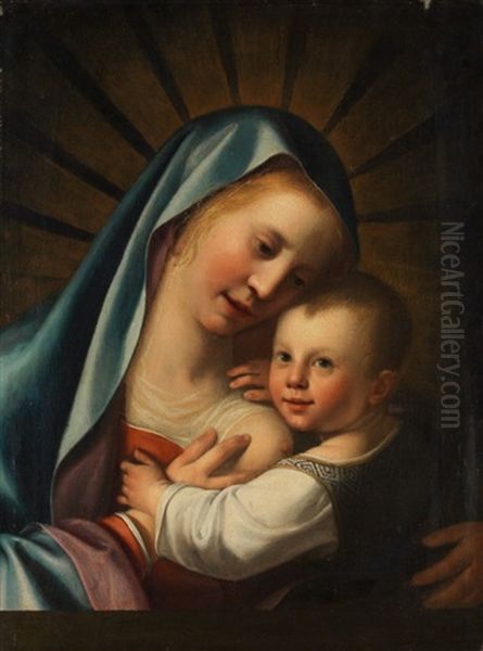 Madonna Mit Kind Oil Painting by Giovanni Battiata Salvi, Il Sassoferrato
