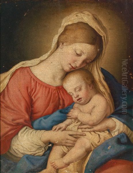 Madonna Mit Kind Oil Painting by Giovanni Battiata Salvi, Il Sassoferrato
