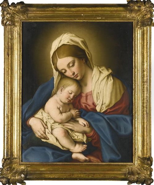 Madonna And Child Oil Painting by Giovanni Battiata Salvi, Il Sassoferrato