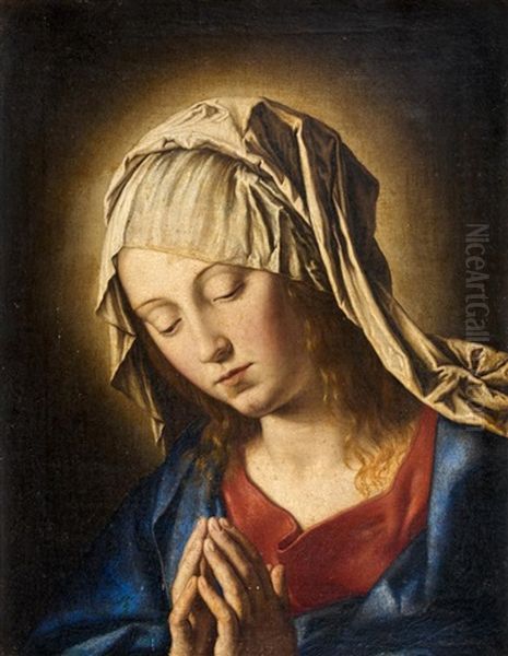 Vierge Aux Mains Jointes Oil Painting by Giovanni Battiata Salvi, Il Sassoferrato