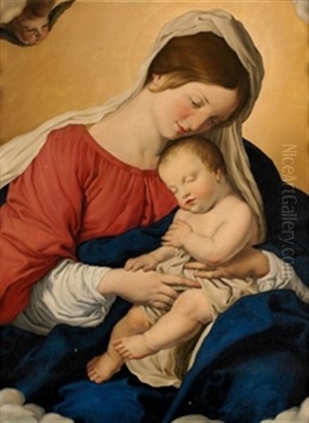 Virgen Con Nino Oil Painting by Giovanni Battiata Salvi, Il Sassoferrato