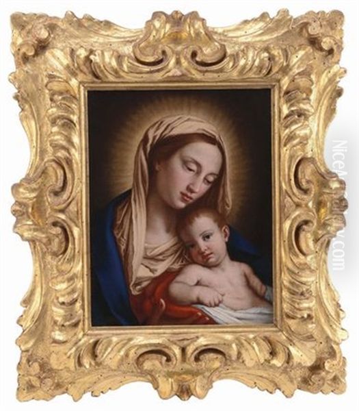Madonna Con Bambino Oil Painting by Giovanni Battiata Salvi, Il Sassoferrato