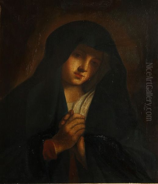 The Madonna In Sorrow Oil Painting by Giovanni Battiata Salvi, Il Sassoferrato