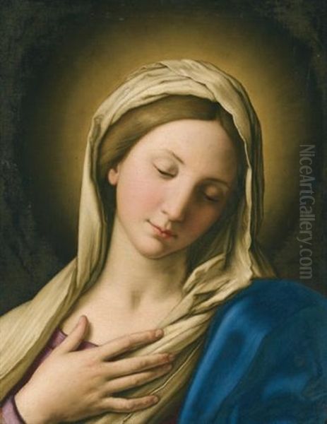 The Madonna At Prayer Oil Painting by Giovanni Battiata Salvi, Il Sassoferrato