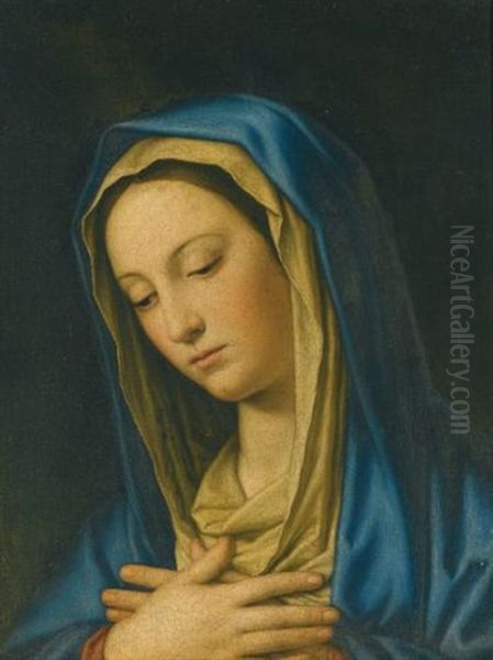 The Madonna At Prayer Oil Painting by Giovanni Battiata Salvi, Il Sassoferrato