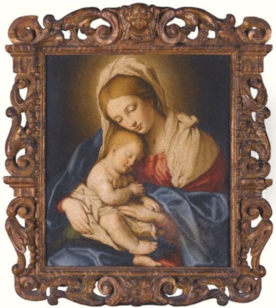 The Madonna And Child Oil Painting by Giovanni Battiata Salvi, Il Sassoferrato