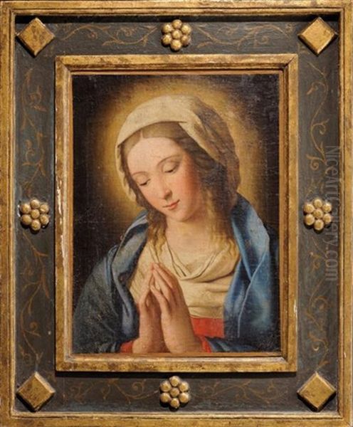 Vierge Aux Mains Jointes Oil Painting by Giovanni Battiata Salvi, Il Sassoferrato