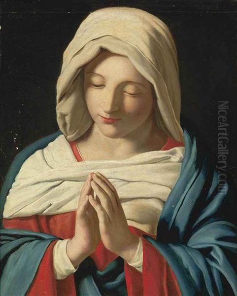 The Madonna In Prayer Oil Painting by Giovanni Battiata Salvi, Il Sassoferrato