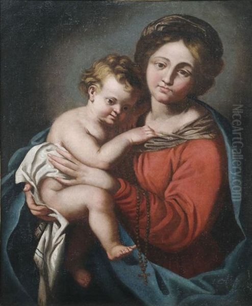 Madonna Mit Dem Kind Oil Painting by Giovanni Battiata Salvi, Il Sassoferrato