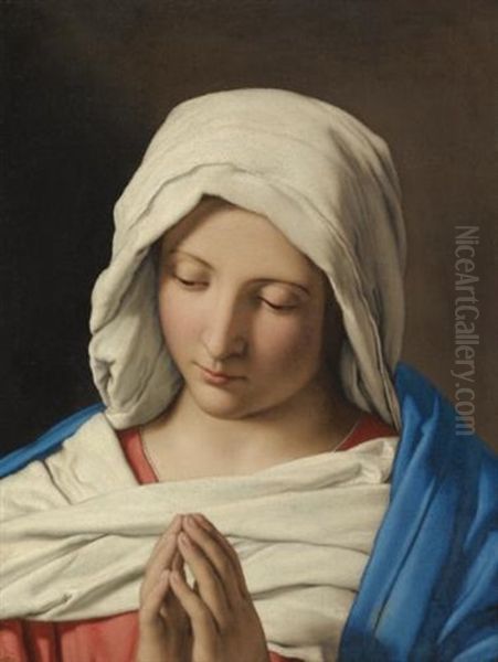 The Madonna In Prayer Oil Painting by Giovanni Battiata Salvi, Il Sassoferrato
