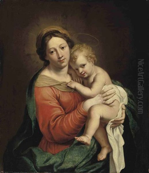 The Madonna And Child Oil Painting by Giovanni Battiata Salvi, Il Sassoferrato