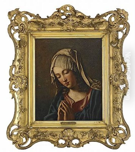 Bedjande Madonna Oil Painting by Giovanni Battiata Salvi, Il Sassoferrato