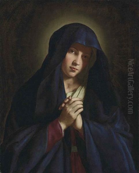 The Madonna At Prayer Oil Painting by Giovanni Battiata Salvi, Il Sassoferrato