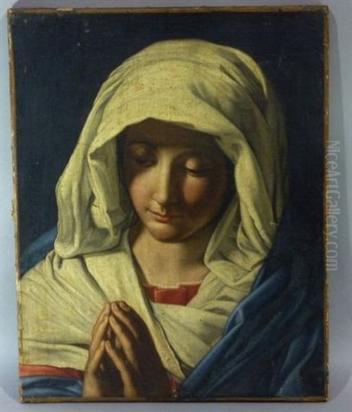 Vierge Aux Mains Jointes Oil Painting by Giovanni Battiata Salvi, Il Sassoferrato