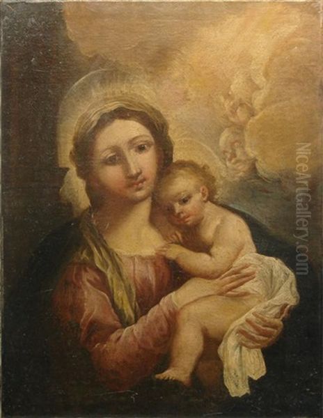 Madonna & Child Oil Painting by Giovanni Battiata Salvi, Il Sassoferrato