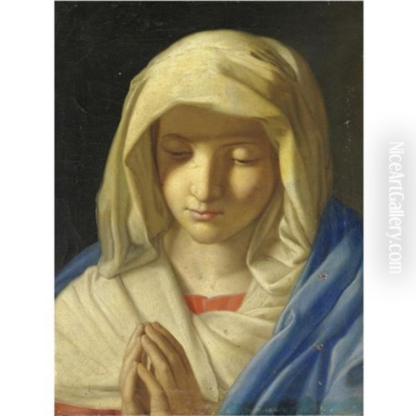 Madonna In Preghiera Oil Painting by Giovanni Battiata Salvi, Il Sassoferrato
