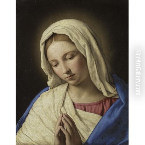Madonna In Prayer Oil Painting by Giovanni Battiata Salvi, Il Sassoferrato
