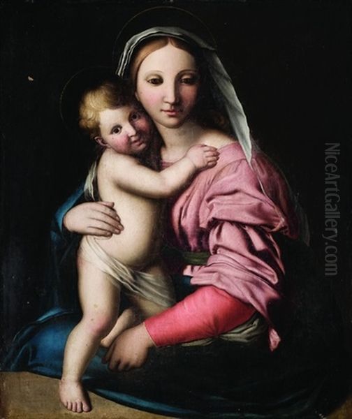Madonna Con Bambino Oil Painting by Giovanni Battiata Salvi, Il Sassoferrato