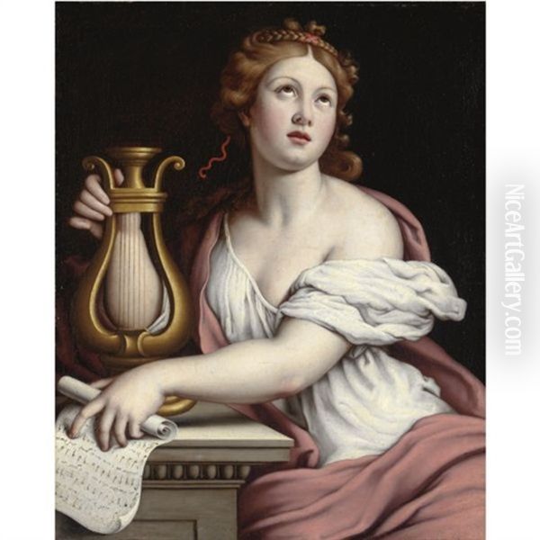 Santa Cecilia Oil Painting by Giovanni Battiata Salvi, Il Sassoferrato