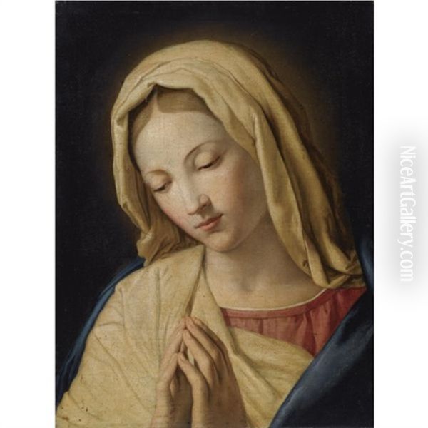The Madonna At Prayer Oil Painting by Giovanni Battiata Salvi, Il Sassoferrato