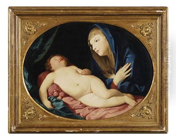 La Vierge A L'enfant Oil Painting by Giovanni Battiata Salvi, Il Sassoferrato